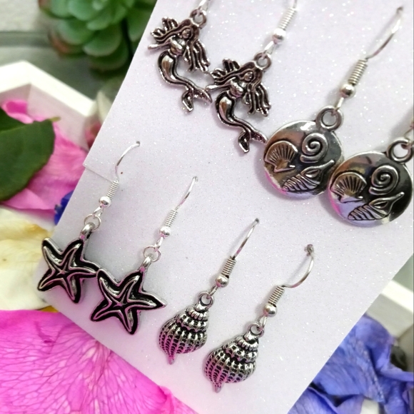 Set of four Summer beach earrings - Picture 6 of 10